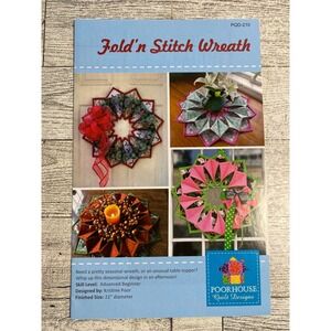 Fold'n Stitch‎ Wreath  2015 Quilting Pattern PQD-210 Table Topper